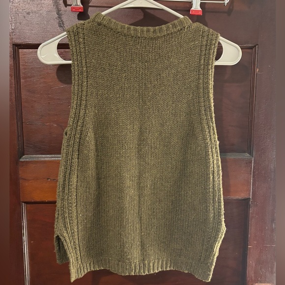 Madewell Olive Green Knit Sweater Vest XS Wool Alpaca Blend - Picture 3 of 5